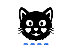 Kawaii Cat Face SVG For Kids Crafts Product Image 1