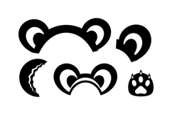 Hand Drawn Bear Ears SVG For Kids Crafts Product Image 3