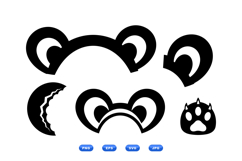 Hand Drawn Bear Ears SVG For Kids Crafts Product Image 2