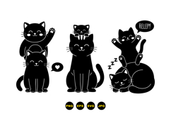 Hand Drawn Cat Clipart For Cards And Crafts Product Image 3