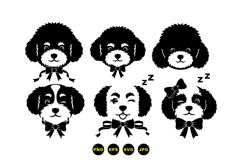 Hand Drawn Puppy Face Clipart For Crafts Product Image 3