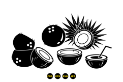 Hand Drawn Coconut Vector For Crafts Product Image 3