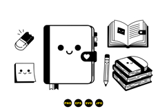 Kawaii School Stationery Clipart For Crafts Product Image 3