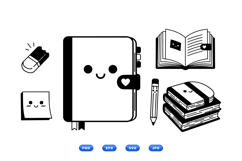 Kawaii School Stationery Clipart For Crafts Product Image 2