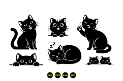 Hand Drawn Cat Illustration For Crafts Product Image 1