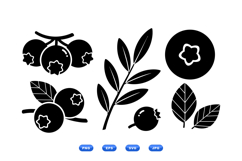 Hand Drawn Blueberry SVG Clipart For Crafts Product Image 1
