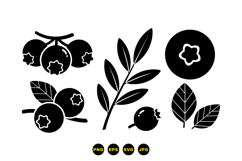Hand Drawn Blueberry SVG Clipart For Crafts Product Image 3