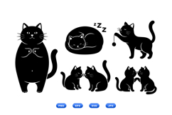 Black Cat SVG Silhouette For Crafts Product Image 1