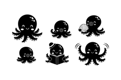 Hand Drawn Octopus Clipart For Kids Crafts Product Image 2