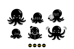 Hand Drawn Octopus Clipart For Kids Crafts Product Image 3