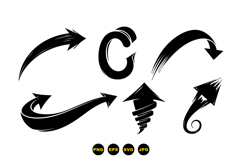 Hand Drawn Arrow SVG Clipart Kit For Crafts Product Image 3