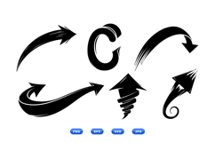 Hand Drawn Arrow SVG Clipart Kit For Crafts Product Image 1