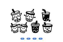 Kawaii Boba Tea Clipart For Party Invitations Product Image 1