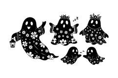 Floral Halloween Ghost SVG For Crafts Product Image 2