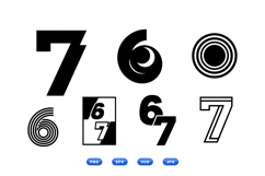 Retro Number SVG For Poster Design Product Image 2