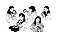 Hand Drawn Hamster Girl Illustration For Crafting Product Image 1