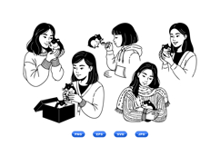 Hand Drawn Hamster Girl Illustration For Crafting Product Image 2