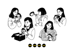 Hand Drawn Hamster Girl Illustration For Crafting Product Image 3