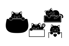 Hand Drawn Cat Sign Clipart For Crafts Product Image 3