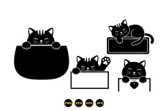 Hand Drawn Cat Sign Clipart For Crafts Product Image 1