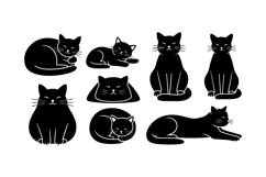 Cute Cat Silhouette Clipart For Crafts Product Image 2