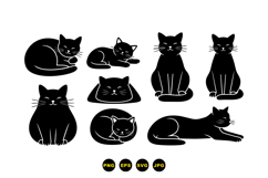 Cute Cat Silhouette Clipart For Crafts Product Image 3