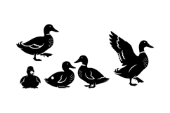 Duck Silhouette Clipart For Crafts And Printables Product Image 1