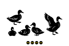 Duck Silhouette Clipart For Crafts And Printables Product Image 3