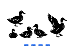 Duck Silhouette Clipart For Crafts And Printables Product Image 2