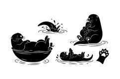 Hand Drawn Otter Clipart For Crafts Product Image 3