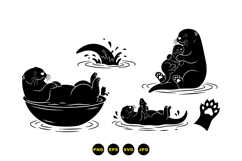 Hand Drawn Otter Clipart For Crafts Product Image 1