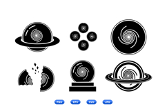 Hand Drawn Swirled Planet Graphics For Crafts Product Image 2