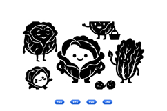 Cute Kawaii Cabbage SVG Clipart For Kids Crafts Product Image 1