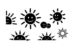 Hand Drawn Smiling Sun SVG For Crafts Product Image 3
