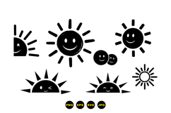 Hand Drawn Smiling Sun SVG For Crafts Product Image 1
