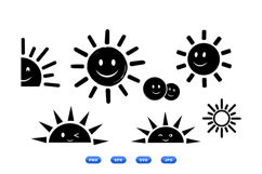 Hand Drawn Smiling Sun SVG For Crafts Product Image 2