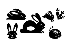 Cute Bunny Clipart Kit For Easter Crafts Product Image 1