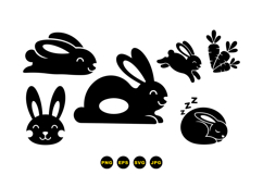 Cute Bunny Clipart Kit For Easter Crafts Product Image 3