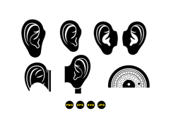 Minimal Ear Icon Vector For Designers Product Image 1