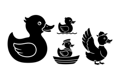 Vector Rubber Duck Illustrations For Party Invitations Product Image 1