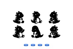 Cute Baby Dinosaur SVG Clipart For Crafts Product Image 1