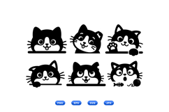 Hand Drawn Peeking Cat Clipart For Crafts Product Image 1