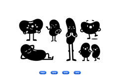 Cute Bean Characters SVG For Crafts Product Image 1