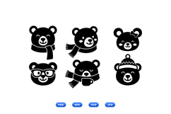 Hand Drawn Winter Bear Clipart For Crafts Product Image 1