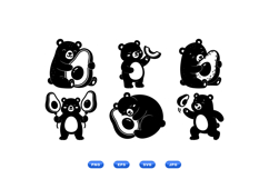 Hand Drawn Avocado Bear Clipart For Crafts Product Image 1
