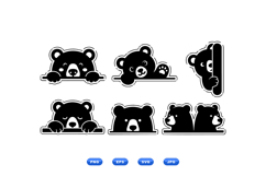 Cute Bear Peekaboo Vector Sticker For Crafts Product Image 1