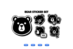 Hand Drawn Bear Sticker SVG For Crafts Product Image 1
