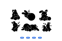 Hand Drawn Bunny SVG Clipart For Easter Crafts Product Image 1