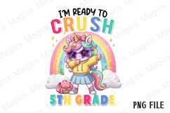 5TH Back to School Unicorn Sublimation Product Image 1