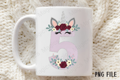 5th Birthday Girl Unicorn Number Clipart Product Image 3